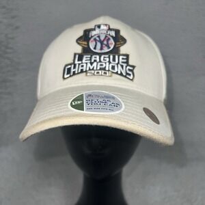 NWT VTG New Era New‎ York Yankees Cap Hat Beige 2001 AL Champions Adjustable